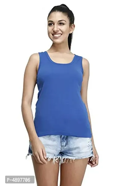 Hapre Women Blue Tank Top/Vest-thumb0