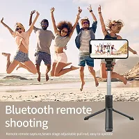 Selfie Stick, Extendable Selfie Stick with Wireless Remote and Tripod Stand, Portable, Lightweight, Compatible with All Smartphone and Mobile (Black)-thumb1