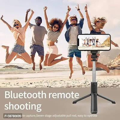 Selfie Stick, Extendable Selfie Stick with Wireless Remote and Tripod Stand, Portable, Lightweight, Compatible with All Smartphone and Mobile (Black)-thumb2