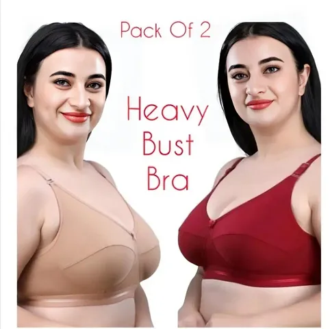 Stylish Blend Solid Bra For Women Pack Of 2