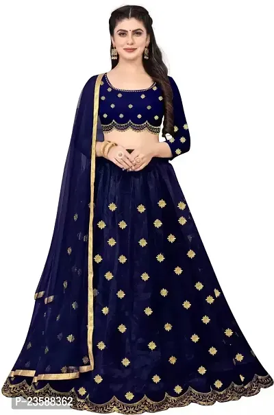 Stylish Art Silk Semi Stitched Lehenga Choli Set For Women-thumb0