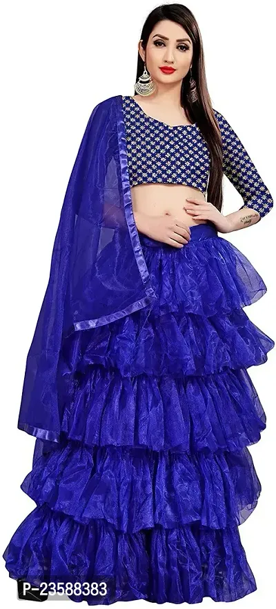 Stylish Art Silk Semi Stitched Lehenga Choli Set For Women-thumb0