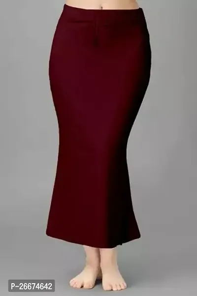 Stylish Polyester Maroon Solid Petticoat For Women