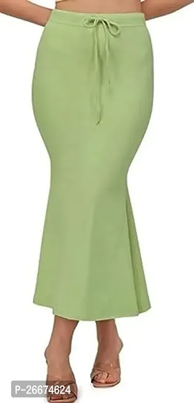 Stylish Polyester Green Solid Petticoat For Women