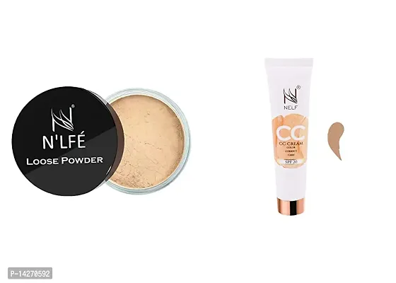 Combo Of Loose Powder For Face Makeup, Peach Matte And Cc Cream, Beige-thumb0