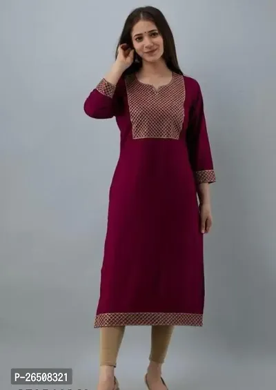 Classic Rayon Embroidered Kurti for Women's-thumb0