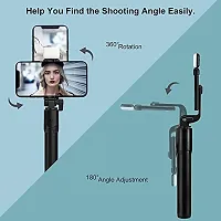 Axxe R1S 3 in.1.Selfie Stick 360 Degree Mini Selfie Stick with LED Fill Light and Bluetooth Remote Control Bluetooth Selfie Stick (Black,-thumb3
