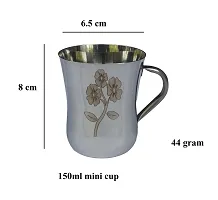 Radhy Selling Stainless Steel Laser Printed Tea/Coffee Cup, Payali Set, Useful, Mini Cups Chai ka Cup (Set of 6)?for Best Uses in Home Kitchen, Hotel & Restaurant-thumb1