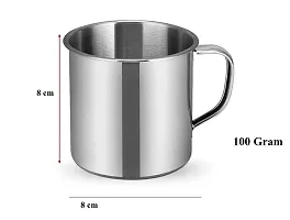 Radhy Selling Stainless Steel Single Wall_Big Size Coffee Mug and Tea Mug / Milk Mug 280ml (Pack of 4p)-thumb1