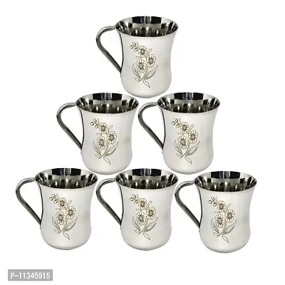 Radhy Selling Stainless Steel Mirror Finishing Tea/Coffee Cup, Payali Set, Useful, Mini Cups Chai ka Cup Set of 6