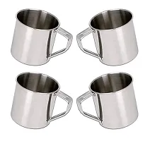 Radhy Selling Stainless Steel Single Wall_Big Size Coffee Mug and Tea Mug / Milk Mug 280ml (Pack of 4p)-thumb2