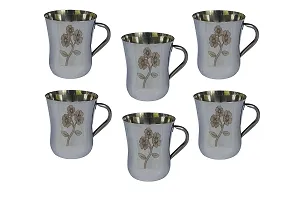 Radhy Selling Stainless Steel Laser Printed Tea/Coffee Cup, Payali Set, Useful, Mini Cups Chai ka Cup (Set of 6)?for Best Uses in Home Kitchen, Hotel & Restaurant-thumb3