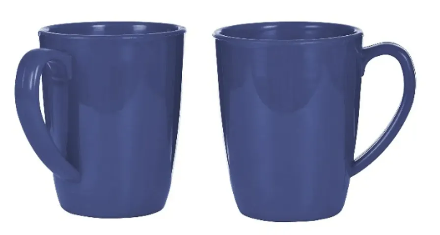 Lifeplast - Colourful Plastic ,Unbreakable,Microwave Safe Tea and Coffee Mugs Set of 2 |100% BPA Free Food Grade Virgin Plastic Coffee Mugs | Tea Cups Set of 2 (Navy Blue 300ml)