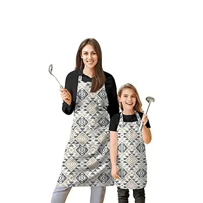 Oasis Home Collection Cotton Printed Parent and Kid Apron Combo set ( 1 Parent Apron, 1 Kid Apron) - Pack of 1