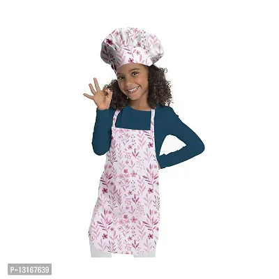 Trendy Printed Unisex Kids Apron And Chef Cap - Pack of  1-thumb0