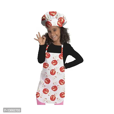 Oasis Home Collections Trendy Printed Unisex Kids Apron And Chef Cap - Pack of  1-thumb0