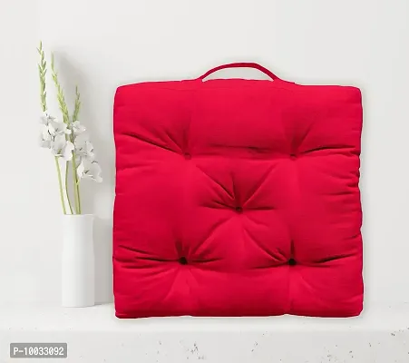 Oasis Home Collections Cotton Box Cushion ( Red, 16 x 16 inch)