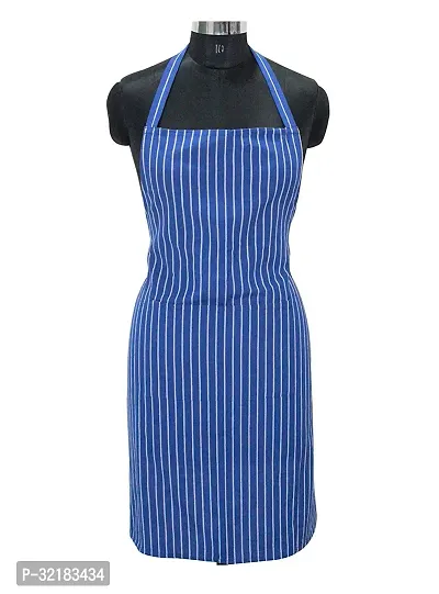 Cotton YD Apron with Big Center Pocket - Free Size - Z Blue Stripe Size Free Size-thumb0