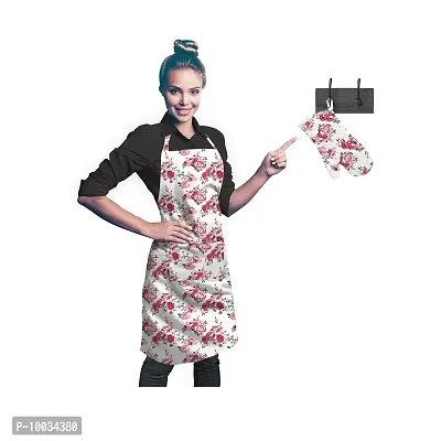 Oasis Home Collection Cotton Kitchen Linen Set ( Apron, Glove ) - T.Rose