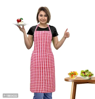 Oasis 100% Cotton Woven Big Checkerd Kitchen Aprons(Pack of 1)(Size:80*65 CM)-thumb0