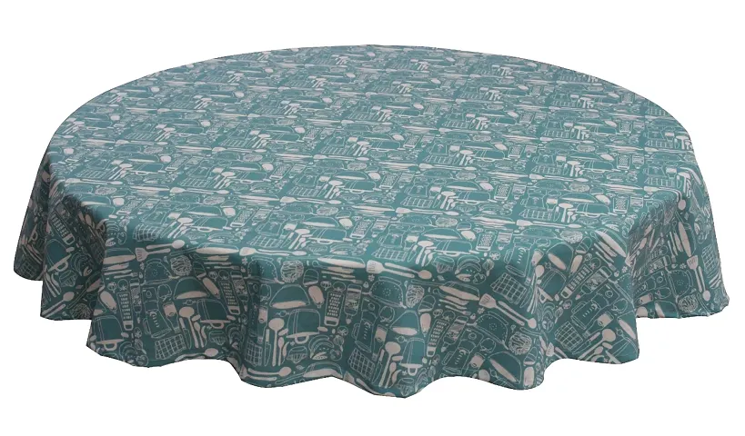 Premium Colorful Cotton Round Printed Table Cloth 6 Seater