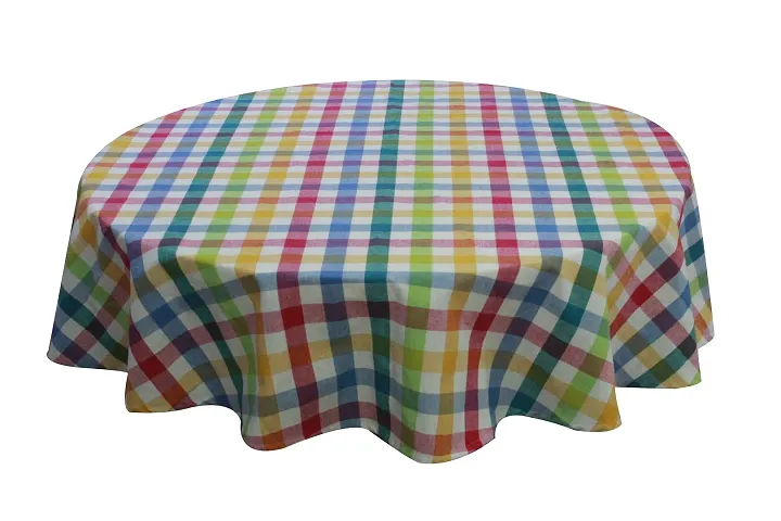 Premium Multicolored Cotton Round Table Cloth 6 Seater