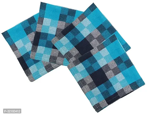 Oasis Home Collection Premium Qaulity Cotton Yarn Dyed Napkins - Blue Check Drill (Pack of 4) Size 16 in x 16 in