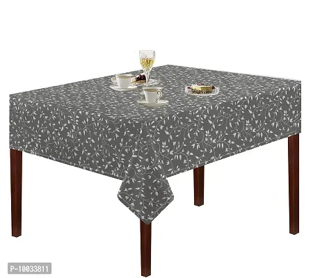 Oasis Home Collection Cotton Print Table Cloth - Grey Leaf - 6 Seater (Pack of 1)