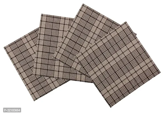 Brown Cotton Table Napkins (Pack Of 4) Size Free Size-thumb0