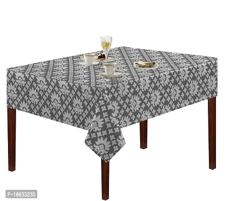 Oasis Home Collection Cotton YD Jacquard 4 Seater Table Cloth - A Grey Damask (Pack of 1)-thumb0