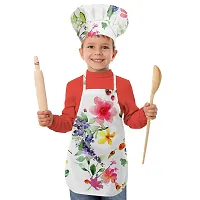 Oasis Home Collection Cotton Printed Unisex Kids Apron & Chef Cap - Pack of 1 (Combo 7)-thumb1