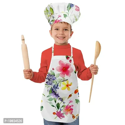 Oasis Home Collection Cotton Printed Unisex Kids Apron & Chef Cap - Pack of 1 (Combo 7)-thumb2