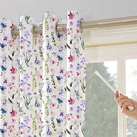 Oasis Home Collection Cotton Floral Grommet Door Curtains With Tie Back, 4.5 X 7 Feet, Multicolour, Pack of 1, Grommets-thumb1