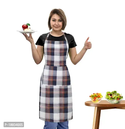 Oasis 100% Cotton Woven Big Checkerd Kitchen Aprons(Pack of 1)(Size:80*65 CM)