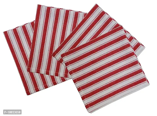 Oasis Home Collection Premium Qaulity Cotton Yarn Dyed Napkins - K Red Stripe (Pack of 4)-thumb0