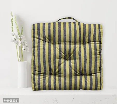 Oasis Home Collection Cotton Shell Filled with Natural Cotton YD Floor Cushion - Yellow Stripe