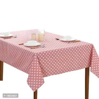 Oasis Home Collection Cotton Print Table Cloth - Pink Heart - 6 Seater(Pack of 1)