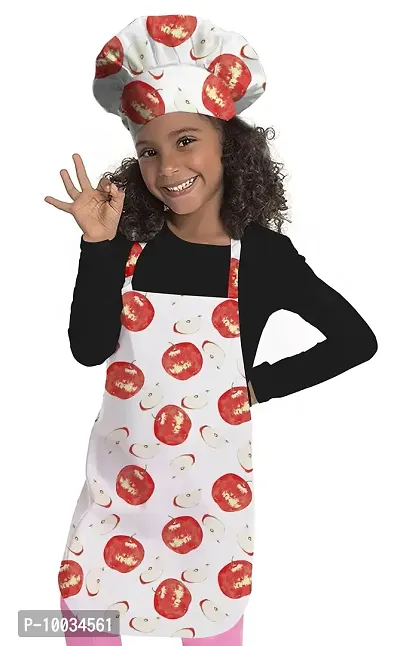 Oasis Home Collection Cotton Printed Unisex Kids Apron & Chef Cap - Pack of 1-thumb0