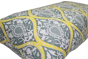Oasis Home Collection 100 % Cotton Elegant Printed Bed Pillows Filled Polyester- Grey Print Paisley - Pack of 2-thumb1
