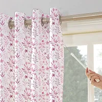 Oasis Home Collection Cotton Flower Printed 9 ft Eyelet Door Curtain - Lavender, Grommets-thumb1