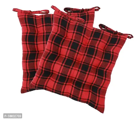 Oasis Home Collection YD Checkered Chair Cushion - Red Combo (Pack of 2)