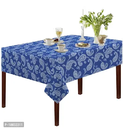 Oasis Home Collection Cotton YD Jacquard 4 Seater Table Cloth - Blue Paisley (Pack of 1)-thumb0