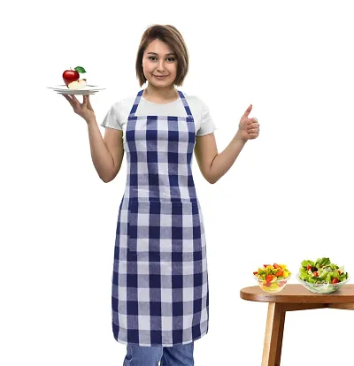 Oasis 100% Cotton Woven Checkerd Kitchen Aprons(Pack of 1)(Size:80 * 65 cm)