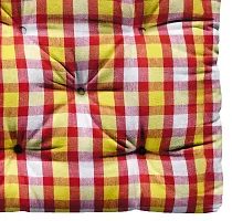 Oasis Home Collection Cotton Shell Filled with Natural Cotton YD Floor Cushion -Red & Yellow Check-thumb1