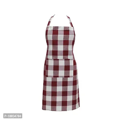 Oasis 100% Cotton Woven Big Checkerd Kitchen Aprons(Pack of 1)(Size:80*65 CM)-thumb4