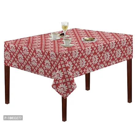 Oasis Home Collection Cotton YD Jacquard 4 Seater Table Cloth - Red Damask (Pack of 1)