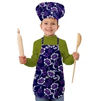 Oasis Home Collection Cotton Printed Unisex Kids Apron & Chef Cap -(1 Apron & 1 Chef Cap)-thumb1