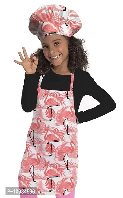 Oasis Home Collection Cotton Printed Pack of 1 Unisex Kids Apron & Chef Cap - Apron 1 + Chef Cap 1-thumb0