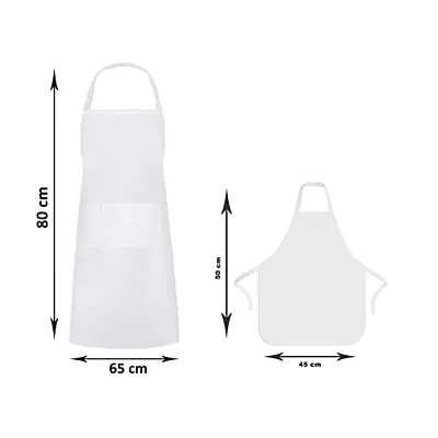 Oasis Home Collection Cotton Parent and Kids Apron Combo set (1- Apron for parent, 1 for Kid ) - Pack of 2 (Black)