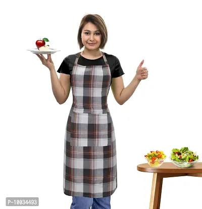 Oasis 100% Cotton Woven Big Checkerd Kitchen Aprons(Pack of 1)(Size:80*65 CM)